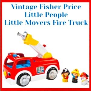 Little People Little Movers Lift and Lower Fire Truck Fisher Price Vintage Toys